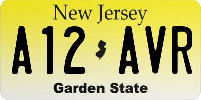 NJ license plate A12AVR