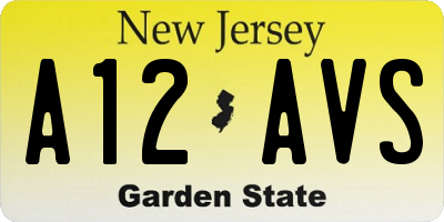 NJ license plate A12AVS