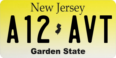 NJ license plate A12AVT