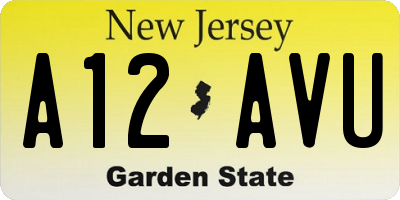 NJ license plate A12AVU