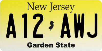 NJ license plate A12AWJ