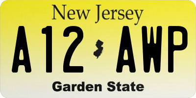 NJ license plate A12AWP