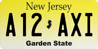 NJ license plate A12AXI