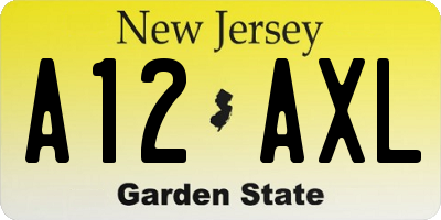 NJ license plate A12AXL