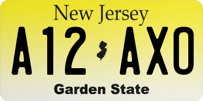 NJ license plate A12AXO