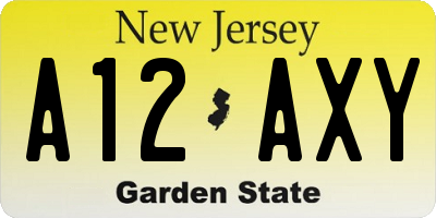NJ license plate A12AXY