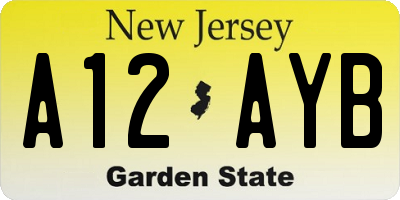 NJ license plate A12AYB