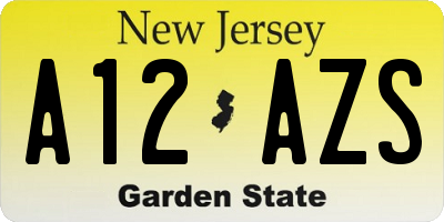 NJ license plate A12AZS