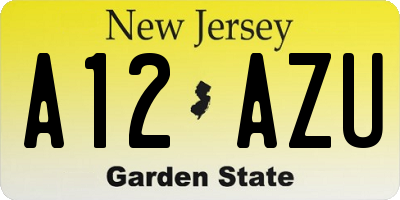 NJ license plate A12AZU