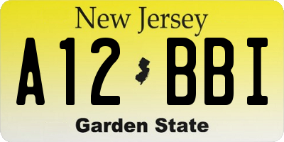 NJ license plate A12BBI