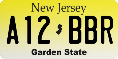 NJ license plate A12BBR