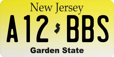 NJ license plate A12BBS