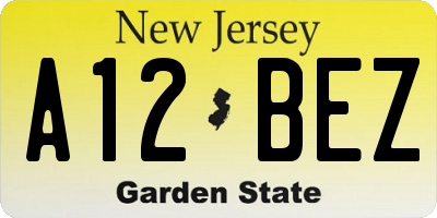 NJ license plate A12BEZ