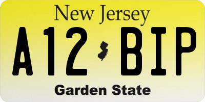 NJ license plate A12BIP