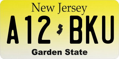 NJ license plate A12BKU