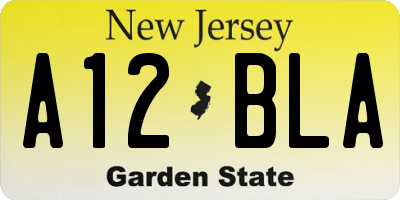 NJ license plate A12BLA