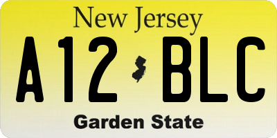 NJ license plate A12BLC
