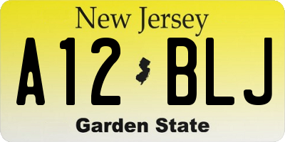 NJ license plate A12BLJ
