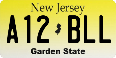 NJ license plate A12BLL