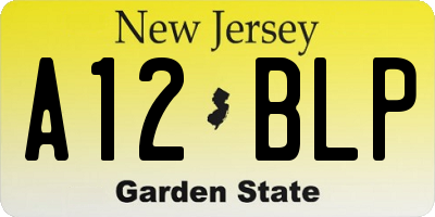 NJ license plate A12BLP