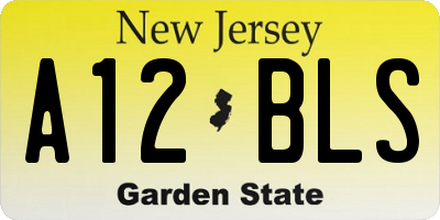 NJ license plate A12BLS
