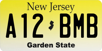 NJ license plate A12BMB