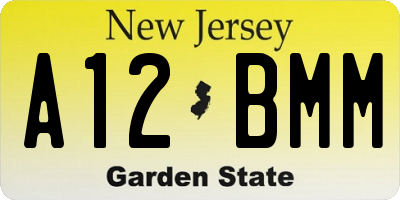 NJ license plate A12BMM