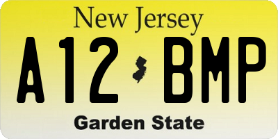 NJ license plate A12BMP