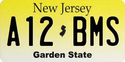 NJ license plate A12BMS