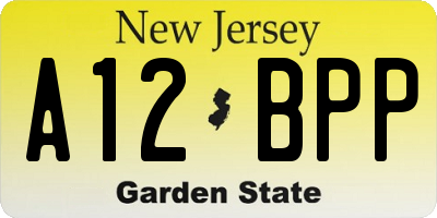NJ license plate A12BPP