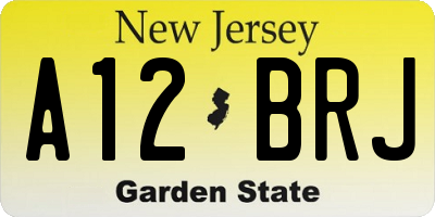 NJ license plate A12BRJ