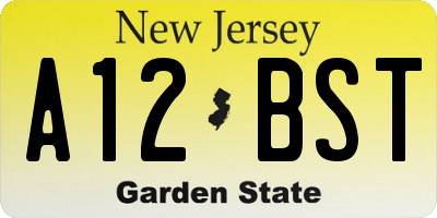 NJ license plate A12BST