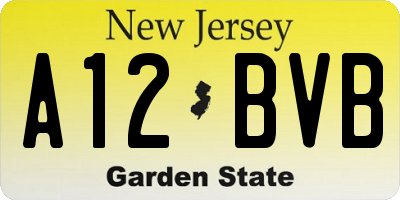 NJ license plate A12BVB