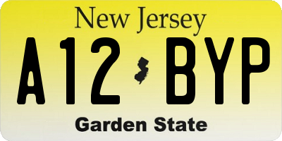 NJ license plate A12BYP