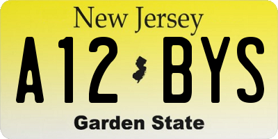 NJ license plate A12BYS