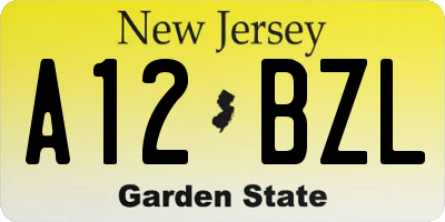 NJ license plate A12BZL