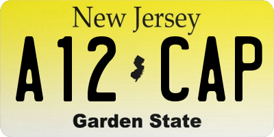 NJ license plate A12CAP