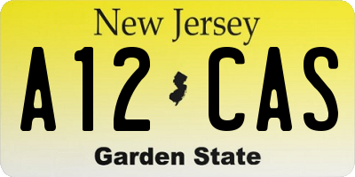 NJ license plate A12CAS