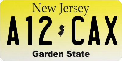 NJ license plate A12CAX