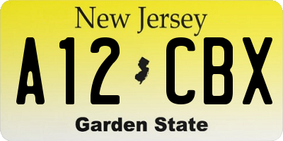 NJ license plate A12CBX