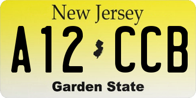 NJ license plate A12CCB