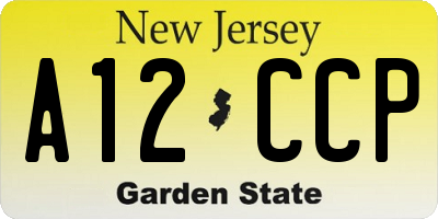 NJ license plate A12CCP
