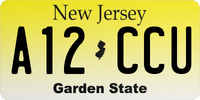 NJ license plate A12CCU