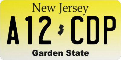 NJ license plate A12CDP