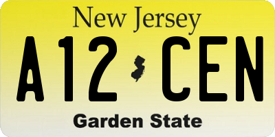 NJ license plate A12CEN
