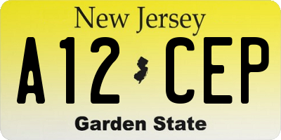 NJ license plate A12CEP