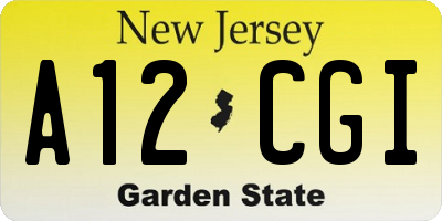 NJ license plate A12CGI