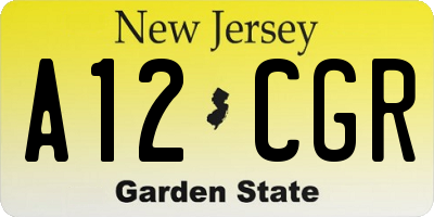 NJ license plate A12CGR