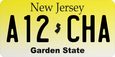 NJ license plate A12CHA