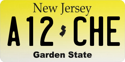 NJ license plate A12CHE